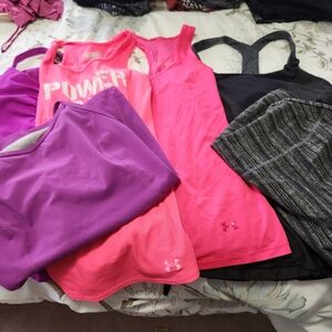 Under Armour Pink, Purple, and Black Activewear Set X7